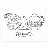 Coloring Teapot sketch template