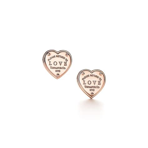 return to tiffany® love earrings in 18k rose gold tiffany and co