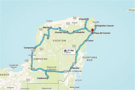 roadtrip durch yucatan  mexiko reiseroute fuer  wochen sommertage mexiko rundreise