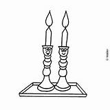 Candles Shabbos sketch template