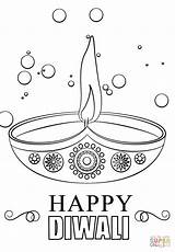 Diwali Coloring Diya Happy Candle Pages Drawing Colouring Craft Printable Festival Light Indian India Kids Sheet Sketches Lamps Template Card sketch template
