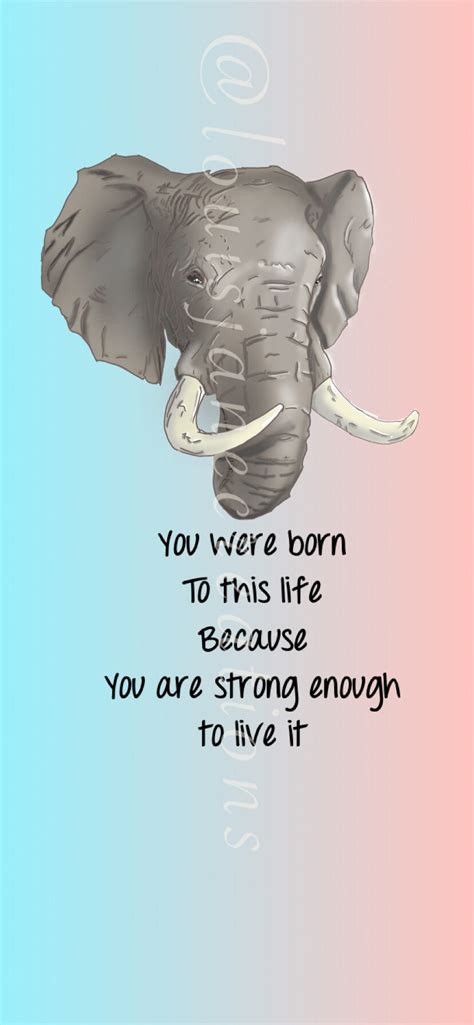strong inspirational elephant quote phone wallpaper aesthetic etsy