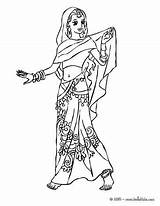 Princesse Indienne Hellokids Colorier Oriental Indische Inca Prinzessin sketch template