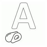 Coloring Alphabet Online Avokado sketch template