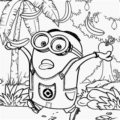 lets coloring book kids costume minion coloring pages banana drawing