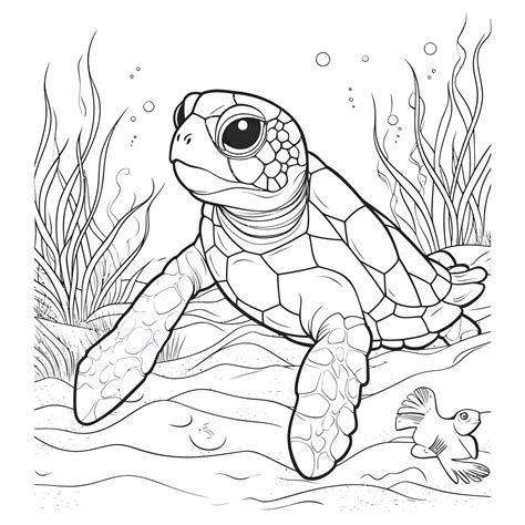 beautiful cute turtle coloring pages  vector art  vecteezy