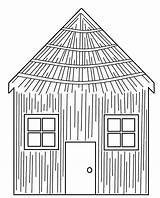 Straw Paille Hut Cochons Petits Webstockreview sketch template