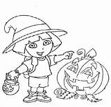 Dora Halloween Pages Coloring Getcolorings Color sketch template