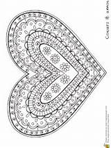 Coloriage Coeur Amoureux Imprimer Hugolescargot Mandala Coeurs Geometrique sketch template