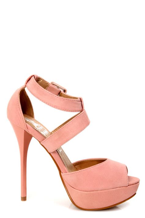 Cherry 1 Blush Pink Peep Toe Platform Heels 29 00