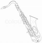 Tenor Saxophone Sax Bari Getdrawings Drawing sketch template