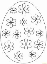 Easter Coloring Egg Flowers Pages Simple Printable Eggs Color Print Book Online Drawing Puzzle sketch template