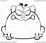 Pig Chubby Mad Clipart Cartoon Outlined Coloring Vector Cory Thoman Regarding Notes sketch template