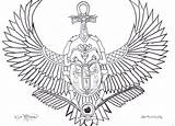 Scarab Egyptian Winged Asuka Ankh Janet Template Occult Anubis sketch template