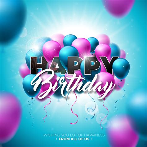 happy birthday vector design  balloon typography   element