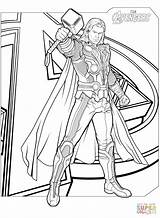 Coloring Avengers Pages Printable Thor Popular sketch template
