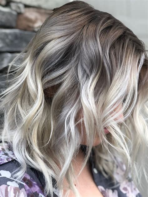 icy blonde natural balayage ashy cool brown  icy blonde icy