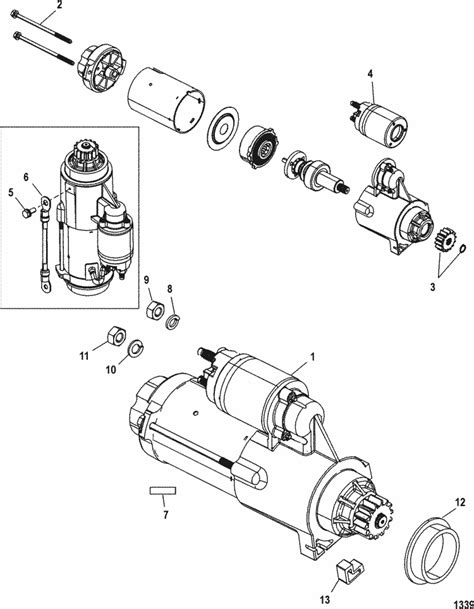 mercury marine  hp pro xs  dfi starter motor parts