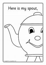 Teapot Little Colouring Sheets sketch template