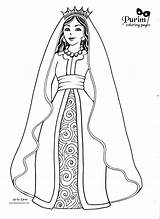 Esther Coloring Pages Purim Results sketch template
