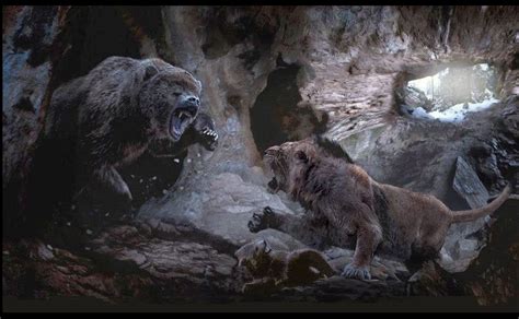 cave lion  cave bear animal fight club