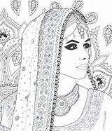 Colouring Indische Ausmalbilder Hindu Jugendstil Kostenlose Malbuch Zentangle Malvorlagen sketch template