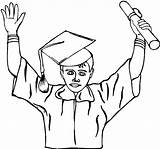 Graduation Coloring Pages Drawing Cap Boy Student Happy Boys Icon Graduating Print Printables Getdrawings Getcolorings Printable Clever sketch template