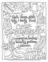 Kindness Humility Clothe Patience Flandersfamily Children Yourselves Colossians Compassion Students Happierhuman Scriptures Respect Proverbs sketch template