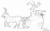 Sleigh Coloring Horse Pages Santa Reindeer Claus Getcolorings Printable sketch template