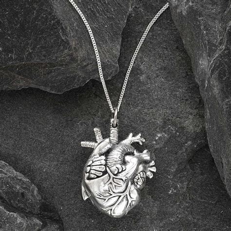 anatomical heart pendant heart necklace uncommongoods