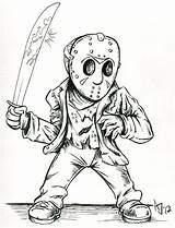 Jason Coloring Voorhees Pages Drawing Myers Michael Cartoon Printable Horror Freddy Drawings Friday 13th Krueger Mask Scary Halloween Deviantart Vs sketch template