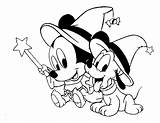 Halloween Disney Coloring Pages Printable Mickey Pluto Mouse Baby sketch template