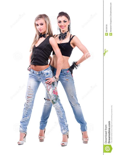Deux Filles Sexy Dans Des Jeans Photo Stock Image Du