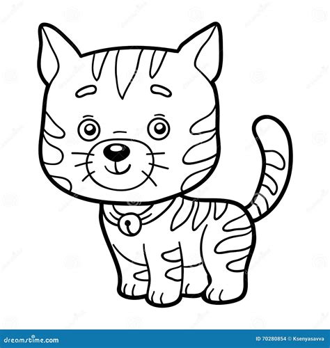 coloring book coloring page cat stock vector illustration  color