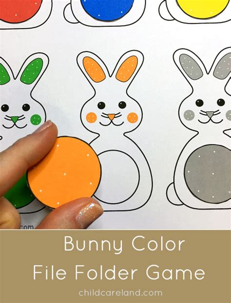 bunny color file folder game folder games preschool colors
