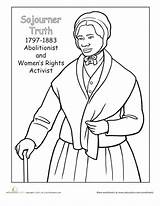 Coloring Women Harriet Tubman History Truth Pages Sojourner Month Printable Sheets Color Worksheets Rosa Parks Douglass Frederick Activities Colouring Drawing sketch template