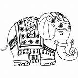 Coloring Elephant Pages Adults Cute Kids sketch template