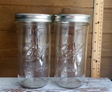Ball Wide Mouth 24 Oz Mason Jars New 2 Pack Etsy