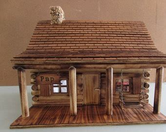 miniature log cabins etsy