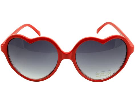 heart shaped glasses red frame gradient lens