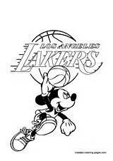 Coloring Pages Lakers Los Angeles Houston Rockets Logo Nba Mickey Mouse Basketball Utah Jazz Drawing La Cleveland Cavaliers Sheets Clipart sketch template