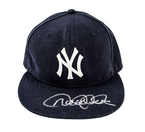 lot detail derek jeter autographed  york yankees hat