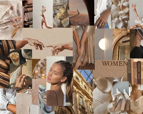 Beige Wall Collage Kit Nude Aesthetic Wall Collage Kit Tan Etsy