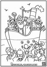 Sint Sinterklaas Pieten Stoomboot Piet Kleuren Staat Waar sketch template