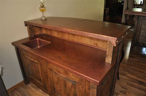 rustic copper bar top hand crafted  montana copper smith