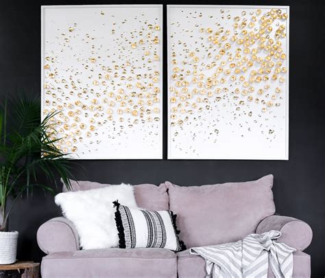 art diy giant canas abstract tutorial gold leaf decor