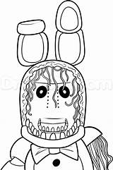 Withered Fnaf Freddy Coloriage Naf Character Dragoart Golden sketch template