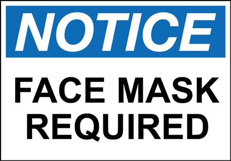 notice face mask required pictogram sign zing safety
