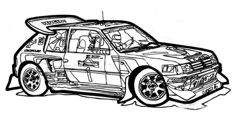 coloring page rally car