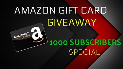 amazon gift card giveaway  subscribers special youtube